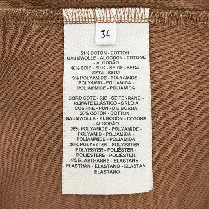極美品◇HERMES エルメス 2023年製 3H4509DS シルク混 Hロゴデザイン ハイネック 半袖 ワンピース ブラウン系 34 フランス製 レディース