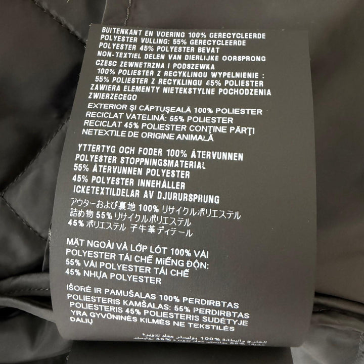 極美品□PRADA プラダ 2024年製 SGH053 トライアングルロゴプレート フーデッド キルティングジャケット ブラック 52 正規品 メンズ