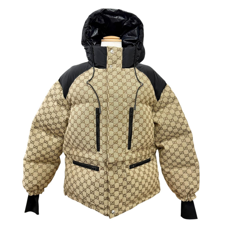 未使用品△GUCCI グッチ 761698 GGキャンバス 2WAY クロップド ボンバージャケット ダウンジャケット 38 イタリア製 正規品 定価583000円
