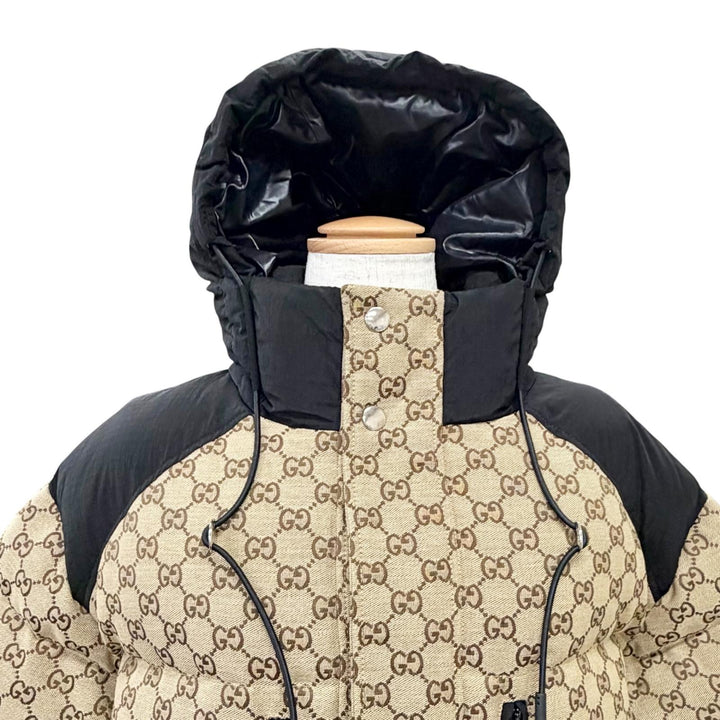 未使用品△GUCCI グッチ 761698 GGキャンバス 2WAY クロップド ボンバージャケット ダウンジャケット 38 イタリア製 正規品 定価583000円