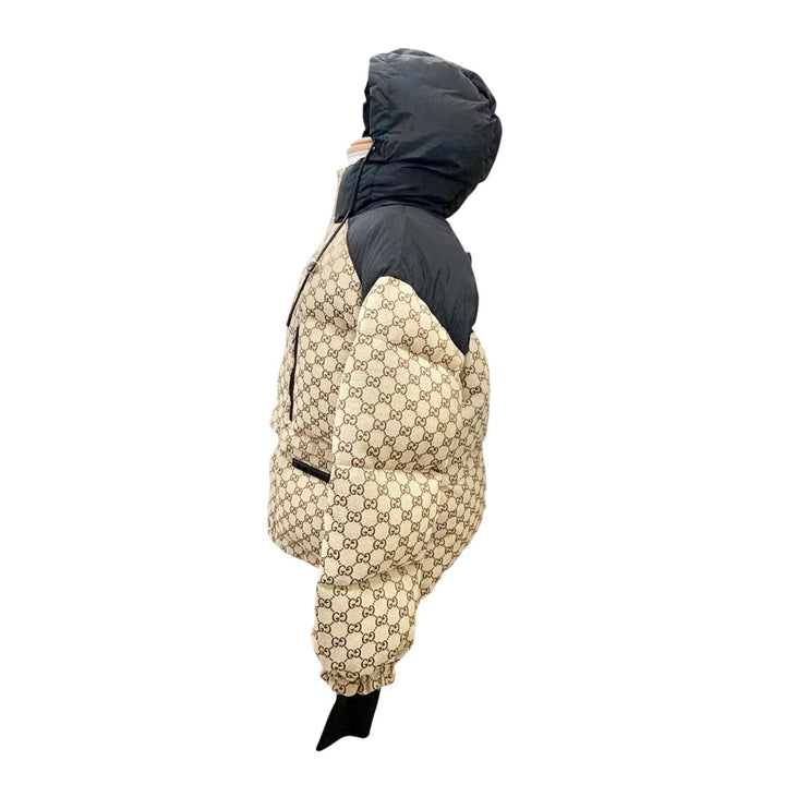 未使用品△GUCCI グッチ 761698 GGキャンバス 2WAY クロップド ボンバージャケット ダウンジャケット 38 イタリア製 正規品 定価583000円