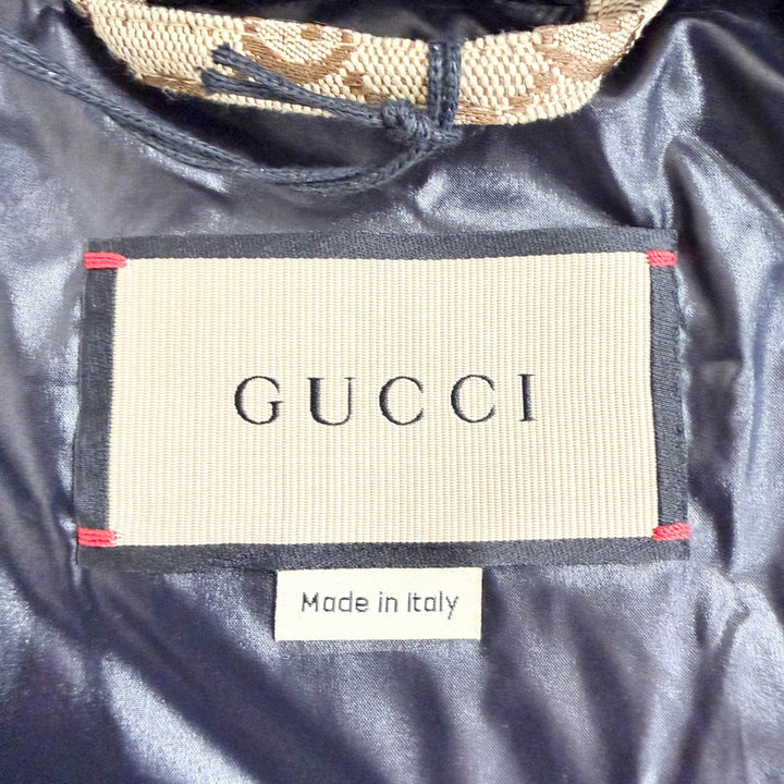 未使用品△GUCCI グッチ 761698 GGキャンバス 2WAY クロップド ボンバージャケット ダウンジャケット 38 イタリア製 正規品 定価583000円