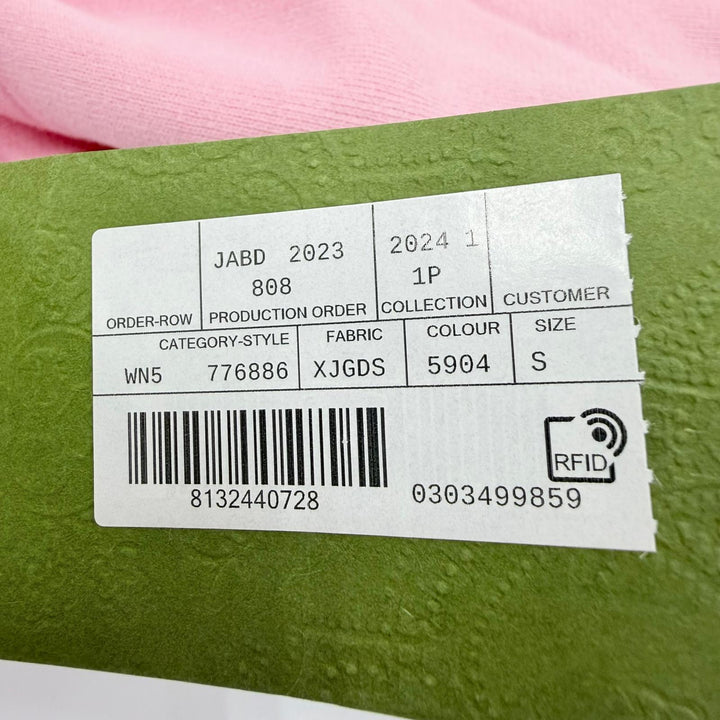 未使用品☆GUCCI グッチ 776886 SWEET GUCCI コットン100％ ラメロゴプリント フード付 パーカー ピンク S イタリア製 正規品 レディース