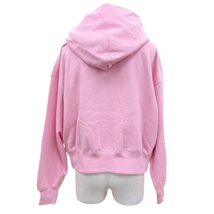 未使用品☆GUCCI グッチ 776886 SWEET GUCCI コットン100％ ラメロゴプリント フード付 パーカー ピンク S イタリア製 正規品 レディース