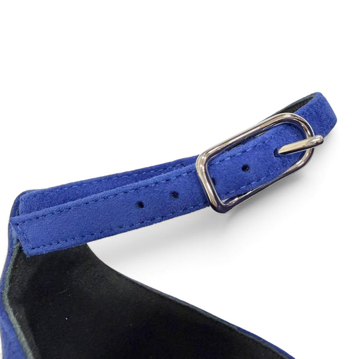 未使用品△HERMES エルメス グラジエラ スウェードレザー シルバー金具 Hロゴ アンクルストラップ スクエアトゥ サンダル 37 レディース