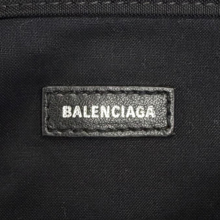美品△BALENCIAGA バレンシアガ 626111 ネオバスケット ロゴ 2WAY トートバッグ ショルダーバッグ シルバー ブラック イタリア製 袋付き