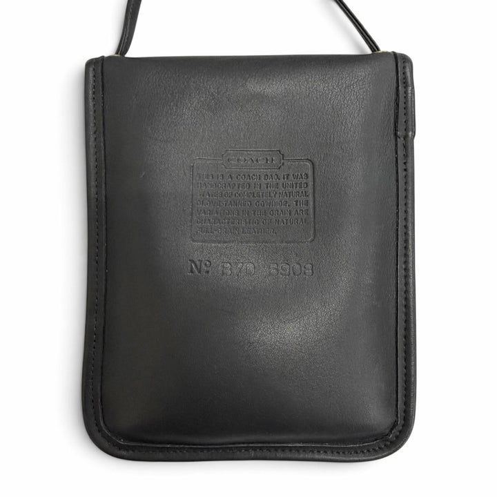 極美品△COACH コーチ ヴィンテージ 6908 グローブレザー オールドコーチ ターンロック ツーリスト ポーチ ショルダーバッグ ブラック
