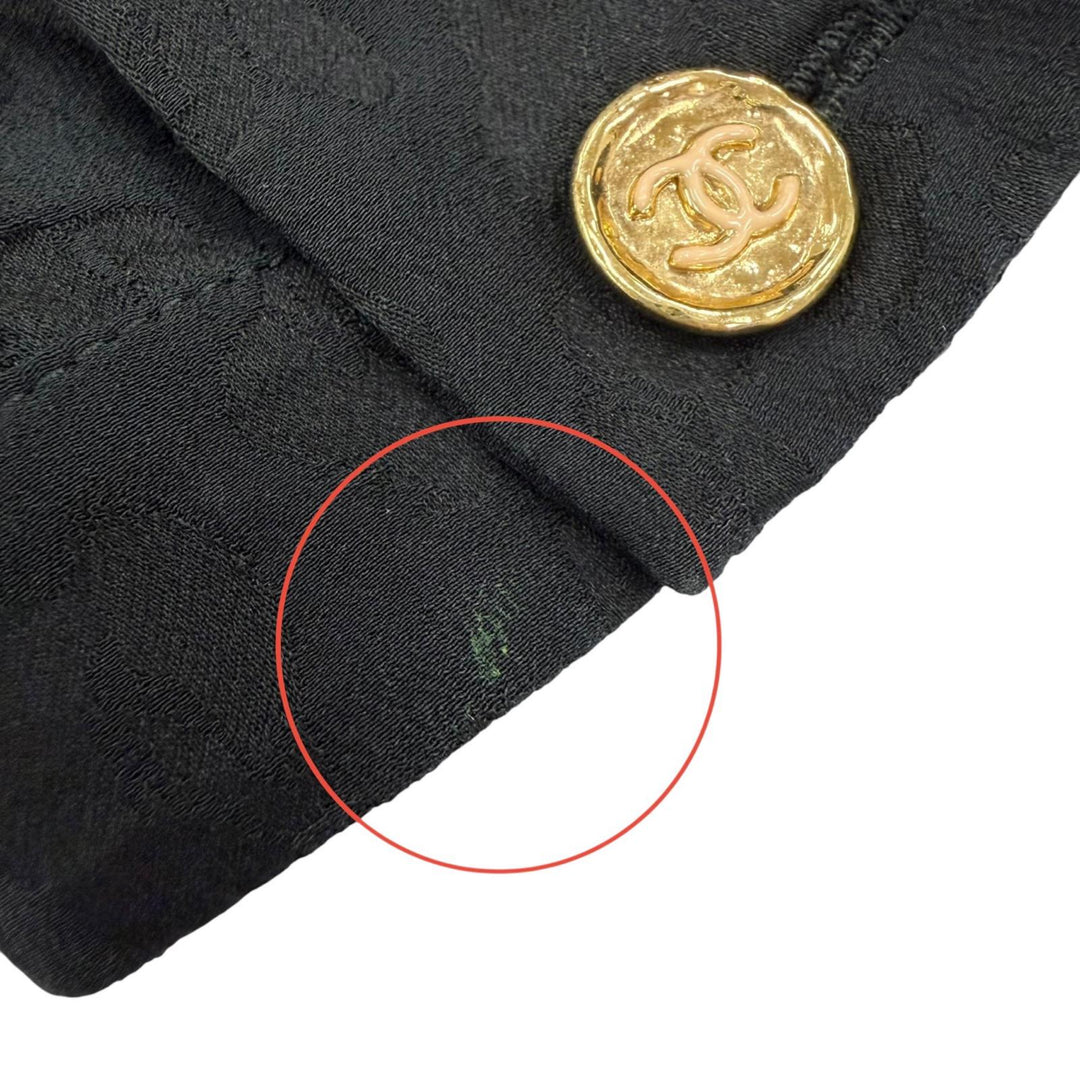 美品◇CHANEL シャネル P75261 シルク100％ ココボタン レオパード リボン付き 長袖シャツ ブラウス ブラック 40 フランス製 ハンガー付