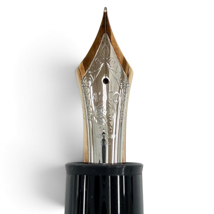 極美品●MONTBLANC モンブラン マイスターシュテュック 149 14K ホワイトスター バイカラー 万年筆 ブラック ゴールド ドイツ製 メンズ