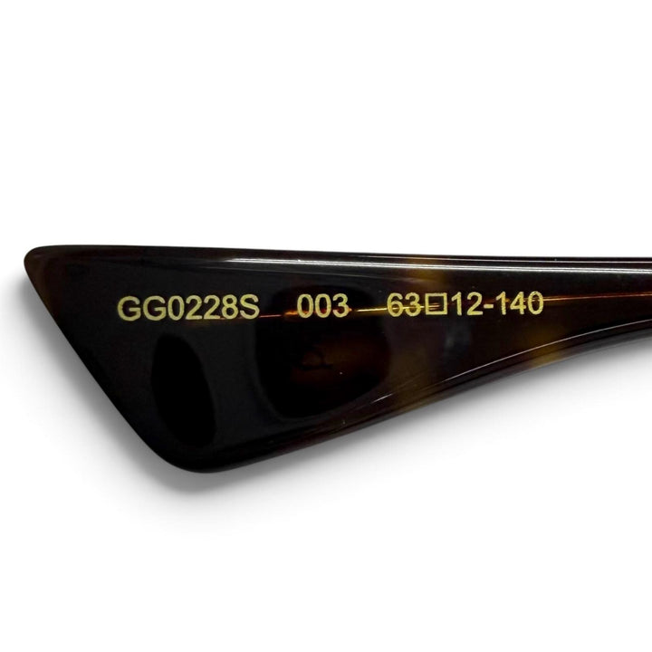 【ドンドン見直し】美品△グッチ GG0228S インターロッキングG ラメ スクエア サングラス 63□12 140 ゴールド ブラウン系 イタリア製