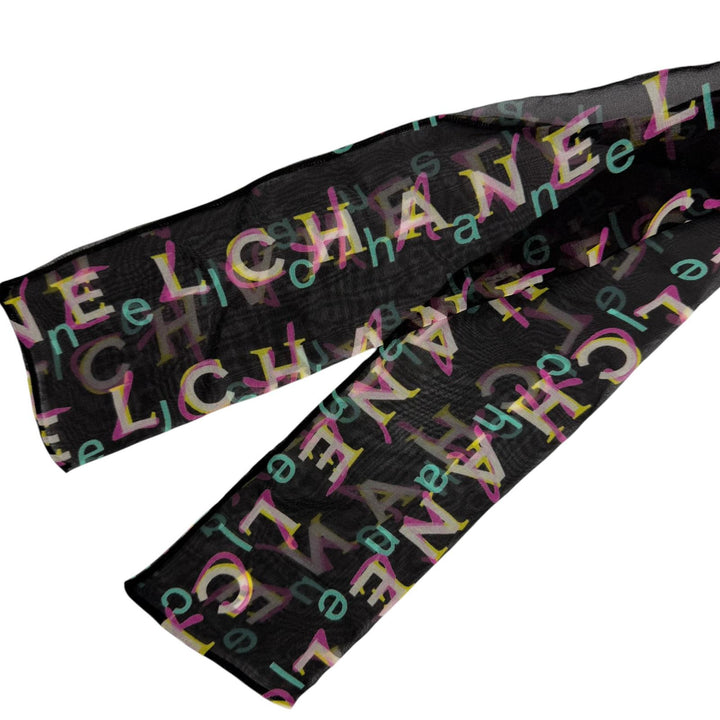 極美品☆CHANEL シャネル P60788 シルク使いロゴリボンタイ付 ツイード ノースリーブ ワンピース マルチカラー 34 イタリア製 レディース
