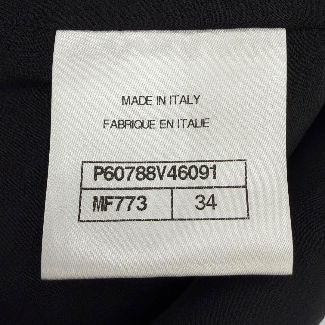 極美品☆CHANEL シャネル P60788 シルク使いロゴリボンタイ付 ツイード ノースリーブ ワンピース マルチカラー 34 イタリア製 レディース