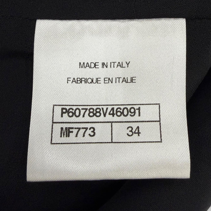 極美品☆CHANEL シャネル P60788 シルク使いロゴリボンタイ付 ツイード ノースリーブ ワンピース マルチカラー 34 イタリア製 レディース