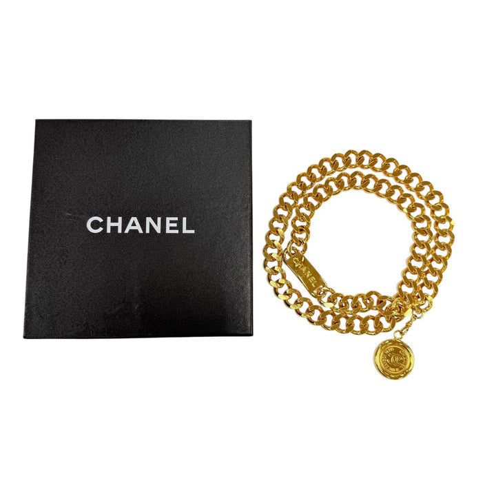 美品☆CHANEL シャネル ヴィンテージ 96A メタル 31 RUE CAMBON ココマーク ロゴ チェーン ベルト GPゴールド レディース