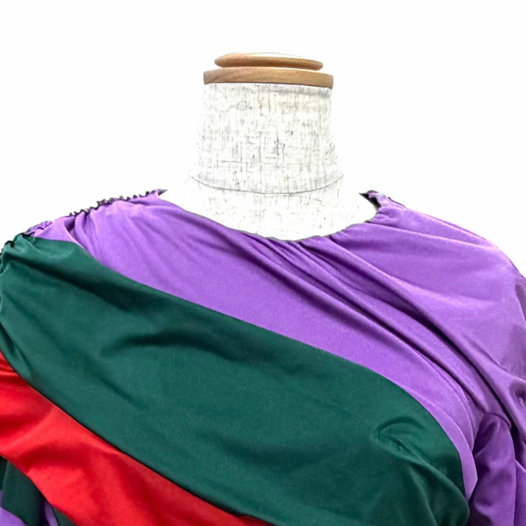 美品△GUCCI BALENCIAGA グッチ バレンシアガ 677041 ブローチ付 シェリーライン シャーリング ドレープカットソー トップス 44 正規品
