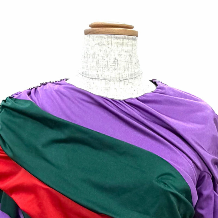 美品△GUCCI BALENCIAGA グッチ バレンシアガ 677041 ブローチ付 シェリーライン シャーリング ドレープカットソー トップス 44 正規品