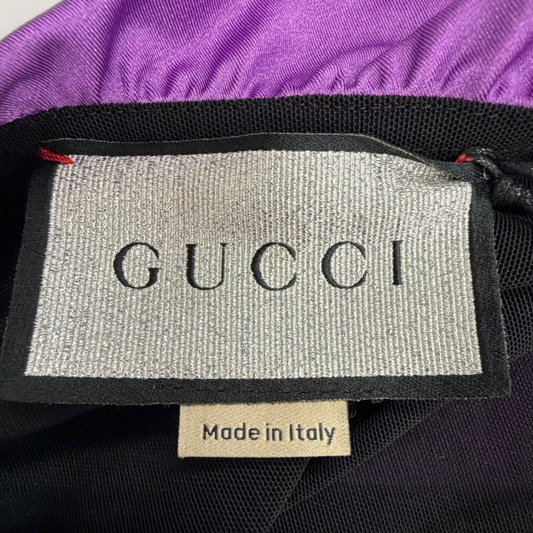 美品△GUCCI BALENCIAGA グッチ バレンシアガ 677041 ブローチ付 シェリーライン シャーリング ドレープカットソー トップス 44 正規品