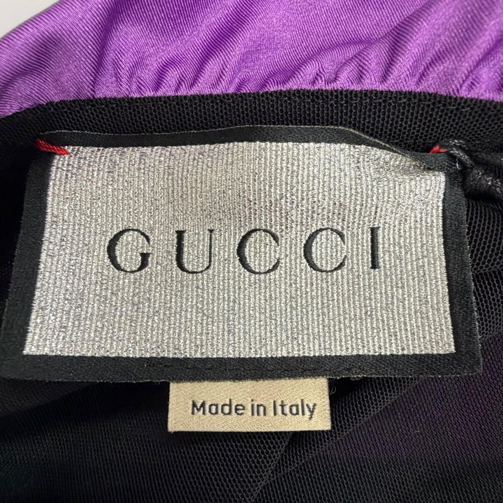 美品△GUCCI BALENCIAGA グッチ バレンシアガ 677041 ブローチ付 シェリーライン シャーリング ドレープカットソー トップス 44 正規品