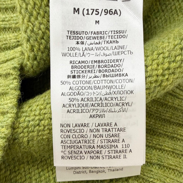 未使用品□GUCCI グッチ 24AW 763365 ウール100% クルーネック バックロゴ刺繍 長袖ニット セーター グリーン M イタリア製 正規品