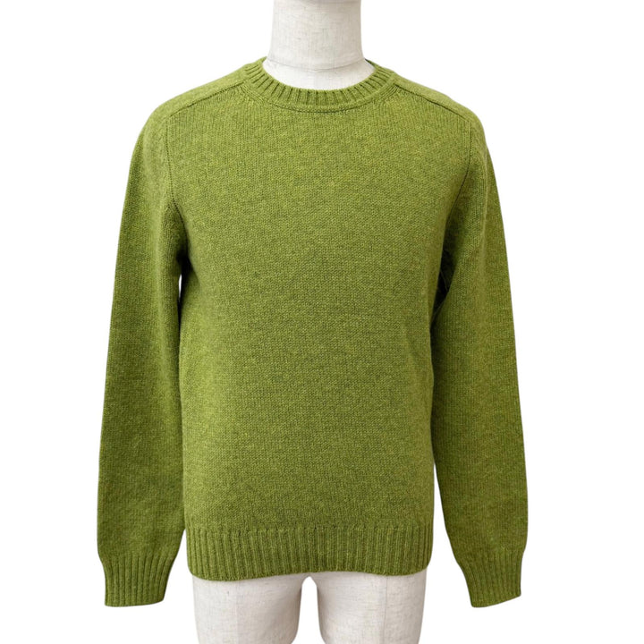 未使用品□GUCCI グッチ 24AW 763365 ウール100% クルーネック バックロゴ刺繍 長袖ニット セーター グリーン M イタリア製 正規品