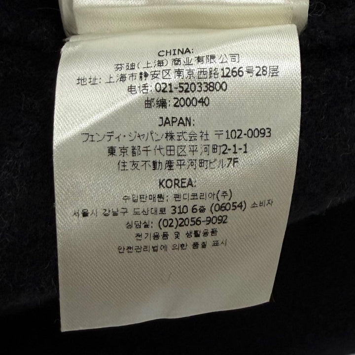極美品★FENDI フェンディ FF6144A5HD 2025年製 DOUBLE WOOL CAPE ウール シルク混 裏地ズッカ ポンチョ ブラック 36 正規品 ハンガー付