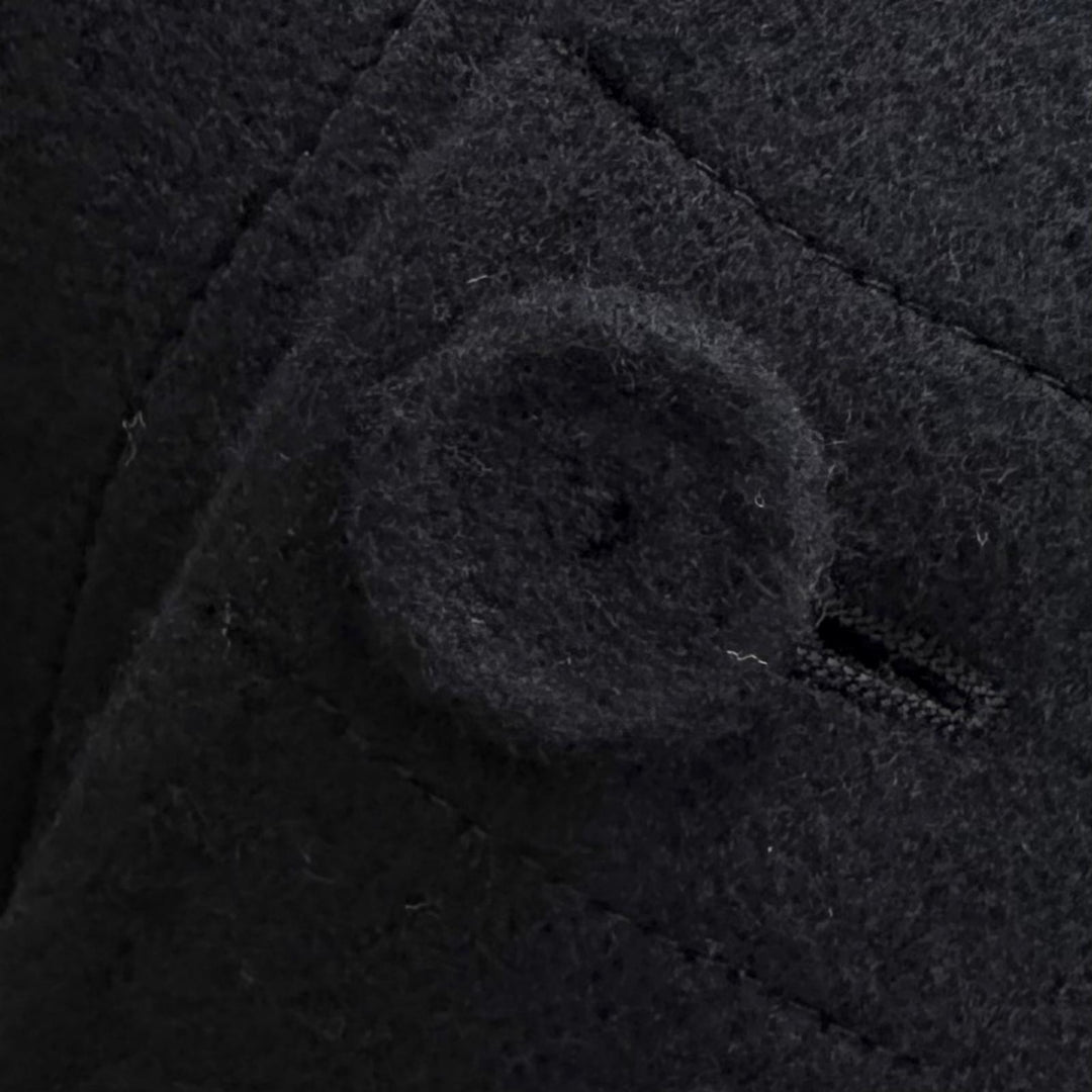 極美品★FENDI フェンディ FF6144A5HD 2025年製 DOUBLE WOOL CAPE ウール シルク混 裏地ズッカ ポンチョ ブラック 36 正規品 ハンガー付