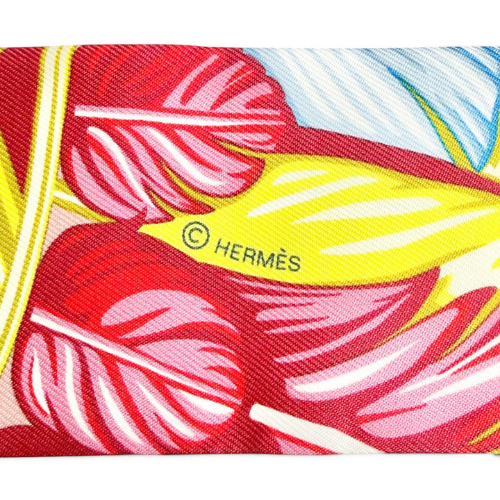 極美品△HERMES エルメス ツイリー Danse Pacifique ダンス パシフィック シルク ヴューローズ ブルー ヴェール スカーフ 仏製 レディース