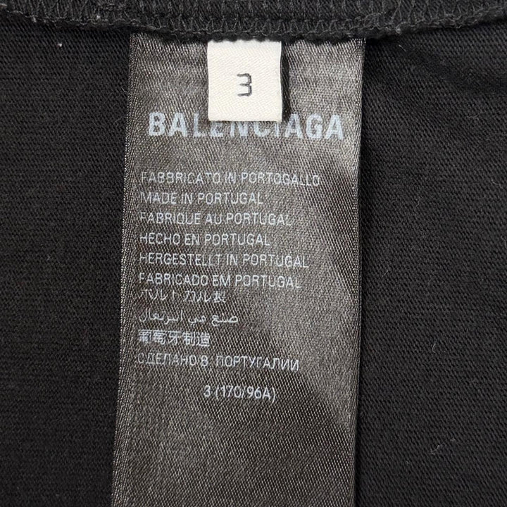 美品▼BALENCIAGA バレンシアガ 739028 DARKWAVE TEE コットン ダメージ加工 オーバーサイズ 半袖Ｔシャツ ユニセックスサイズ3 正規品