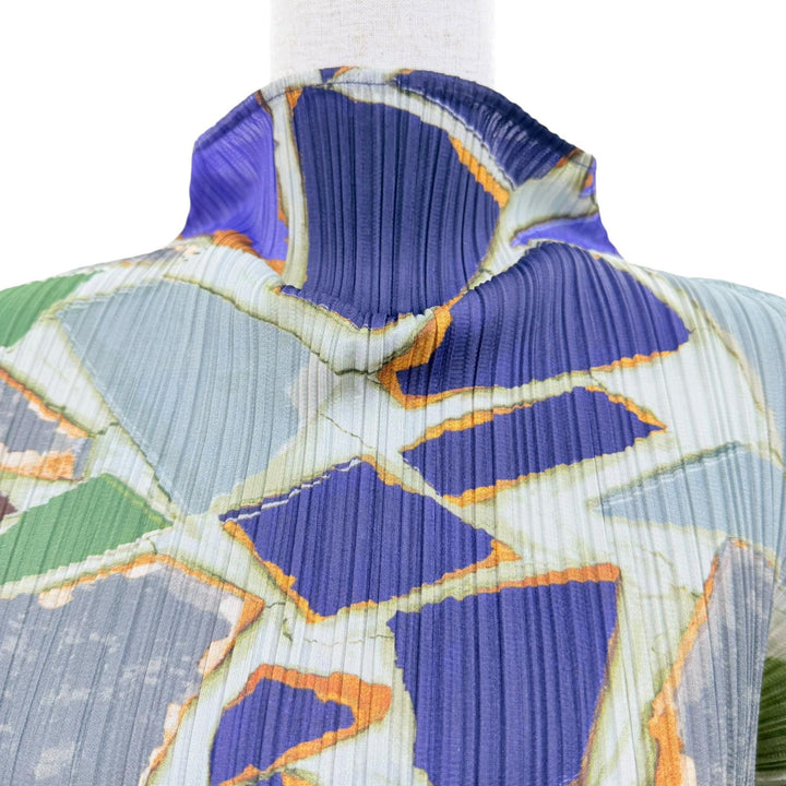 極美品☆PLEATS PLEASE プリーツプリーズ イッセイミヤケ PP33-JK733 ボトルネック 宝石柄 総柄 幾何学模様 カットソー マルチ 3 正規品