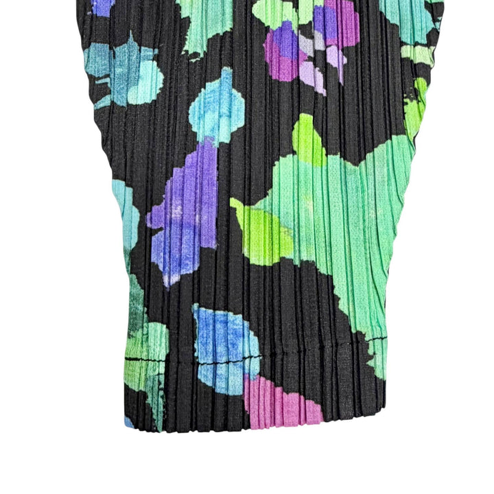 美品△PLEATS PLEASE プリーツプリーズ イッセイミヤケ PP43JH695 DANCE WITH NEW FRIENDS 総柄 長袖 チュニック ワンピース 5 正規品