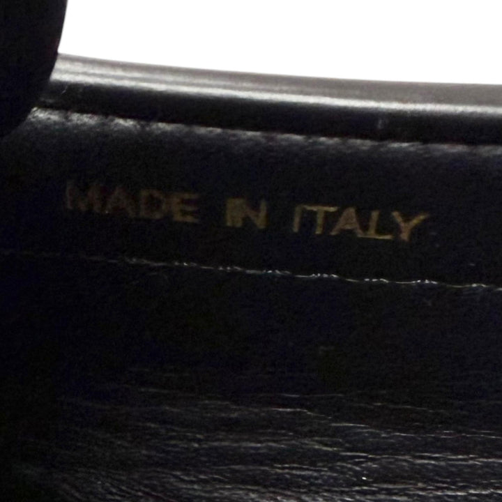 極美品□PRADA プラダ DNC734 レザー ペニーローファー コインローファー フラットシューズ モカシン ブラック 8.5 イタリア製 メンズ