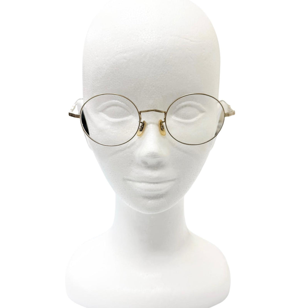 美品□BJ CLASSIC COLLECTION ビージェークラシックコレクション PREM-136 LT ラウンドフレーム メガネ 眼鏡 46□20-148 度入り 日本製