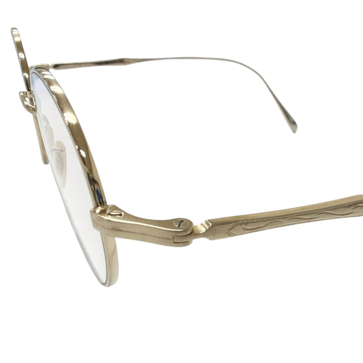美品□BJ CLASSIC COLLECTION ビージェークラシックコレクション PREM-136 LT ラウンドフレーム メガネ 眼鏡 46□20-148 度入り 日本製