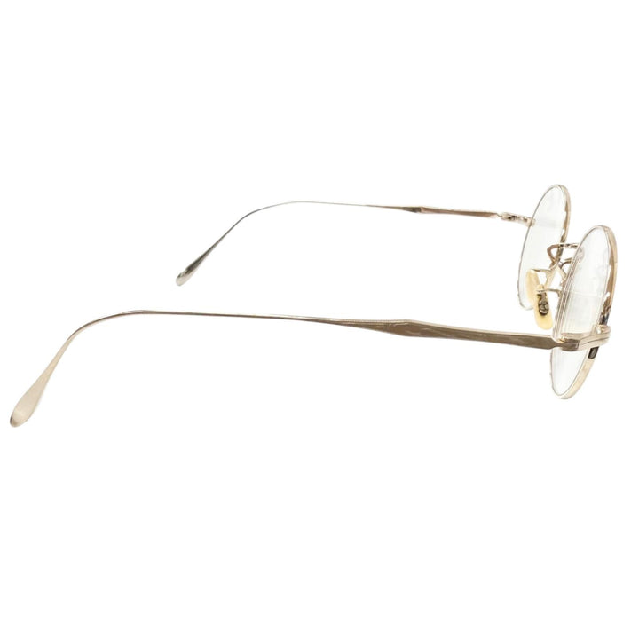美品□BJ CLASSIC COLLECTION ビージェークラシックコレクション PREM-136 LT ラウンドフレーム メガネ 眼鏡 46□20-148 度入り 日本製
