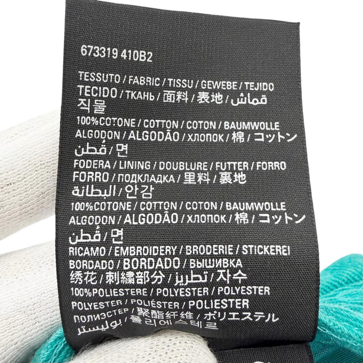美品□BALENCIAGA バレンシアガ 673319 ロゴエンブロイダリー ダメージ加工 ベースボールキャップ ターコイズ L 59cm イタリア製 正規品