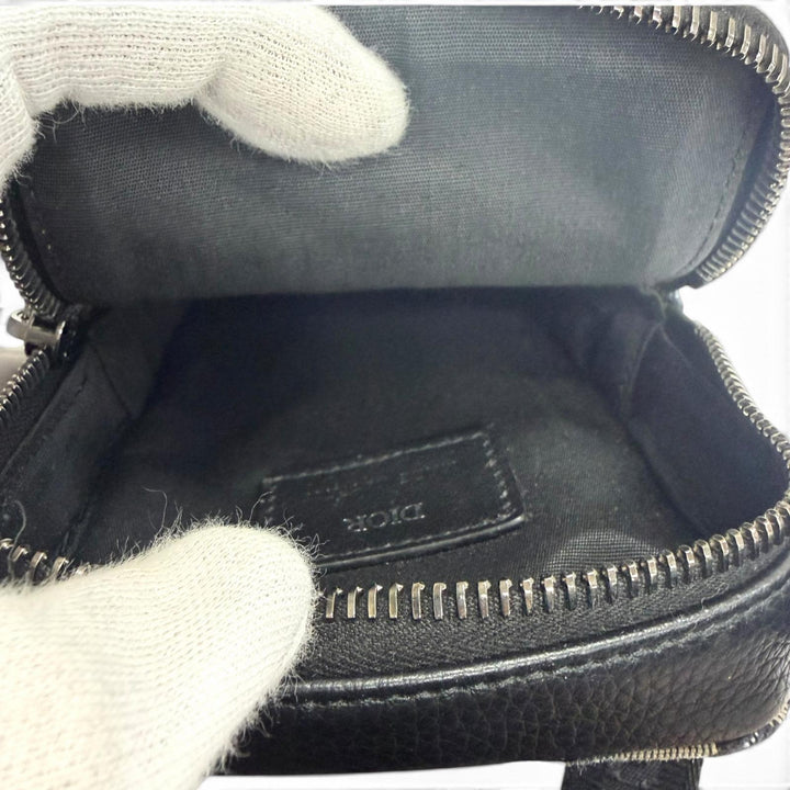 極美品□DIOR ディオール オム 2OBCA326YSE キャンバス レザー オブリーク ライダー マイクロポーチ ショルダーバッグ ベージュ系 伊製