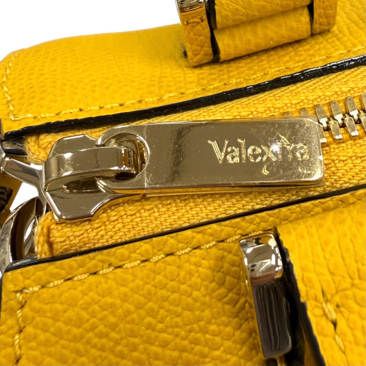 未使用品★Valextra ヴァレクストラ WBBB0030028LOC99 バビラ マイクロ 2WAY ハンドバッグ ショルダーバッグ イエロー 伊製 保存袋付き