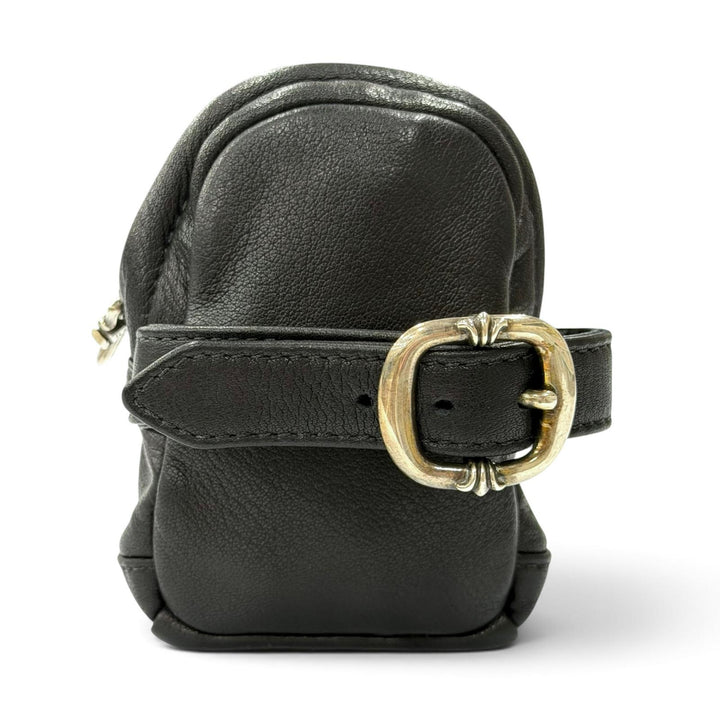 極美品▼CHROME HEARTS クロムハーツ WRISTHER BACK PACK バッグ ポーチ レザー 925 ブレスレット ブラック シルバー金具 メンズ