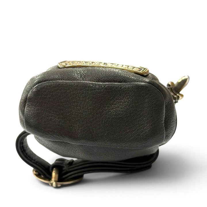 極美品▼CHROME HEARTS クロムハーツ WRISTHER BACK PACK バッグ ポーチ レザー 925 ブレスレット ブラック シルバー金具 メンズ