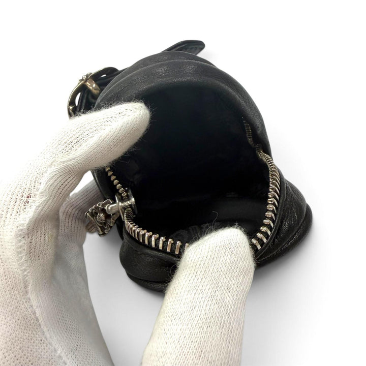 極美品▼CHROME HEARTS クロムハーツ WRISTHER BACK PACK バッグ ポーチ レザー 925 ブレスレット ブラック シルバー金具 メンズ