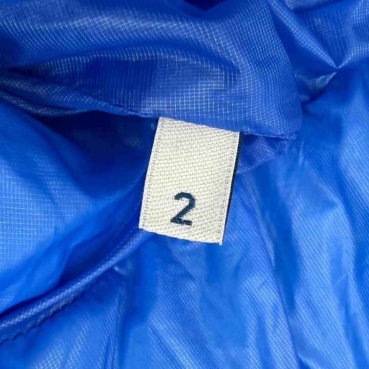 美品▼MONCLER モンクレール F20911B58300 LAMENTIN ロゴワッペン フーデッド ダブルジップアップ ダウンジャケット ブルー 2 正規品