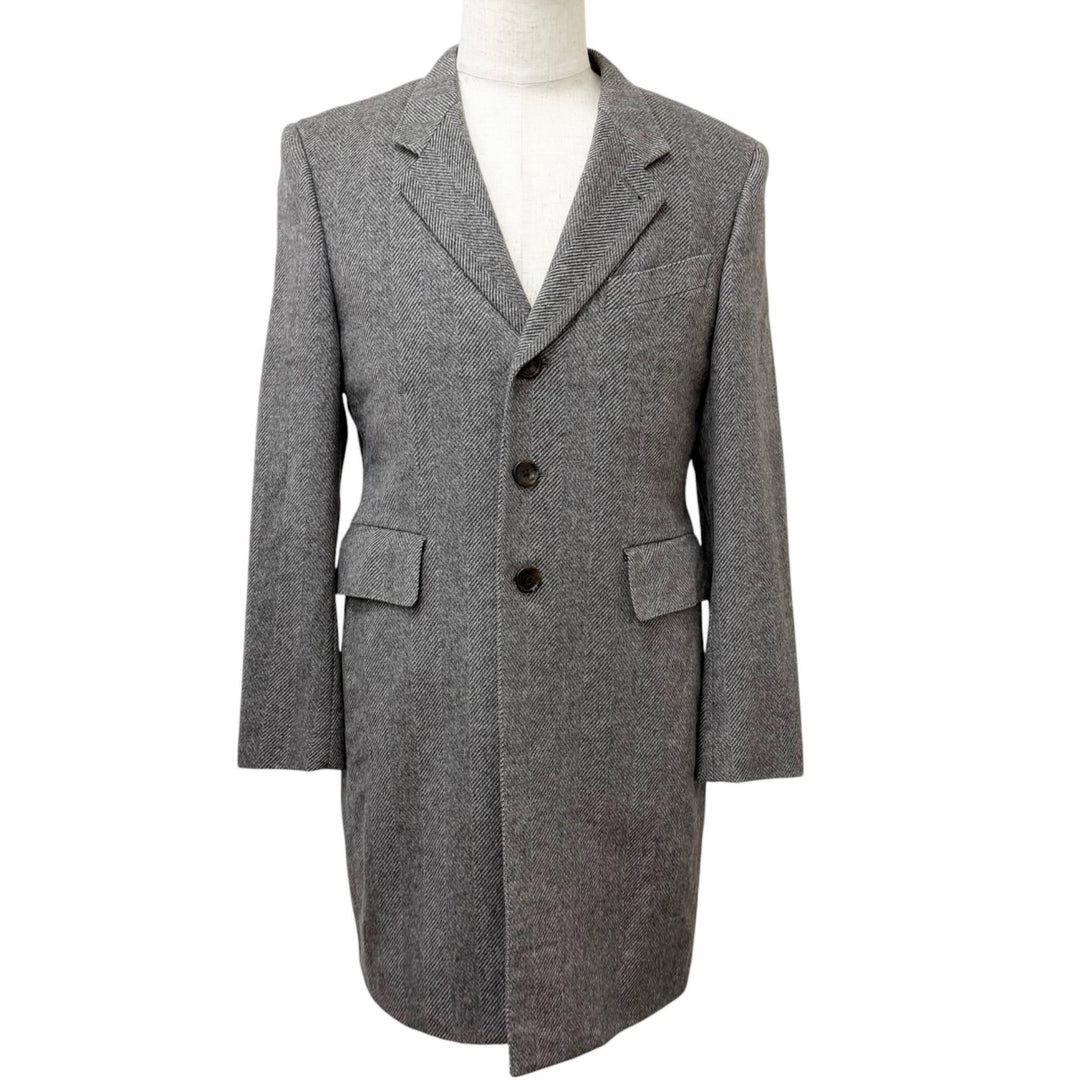 極美品□PAUL SMITH COLLECTION ポールスミスコレクション カシミヤ100％ ヘリンボーン 裏地総柄 チェスターコート S 日本製 正規品