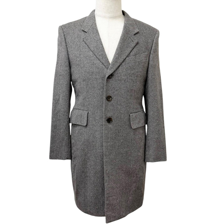 極美品□PAUL SMITH COLLECTION ポールスミスコレクション カシミヤ100％ ヘリンボーン 裏地総柄 チェスターコート S 日本製 正規品