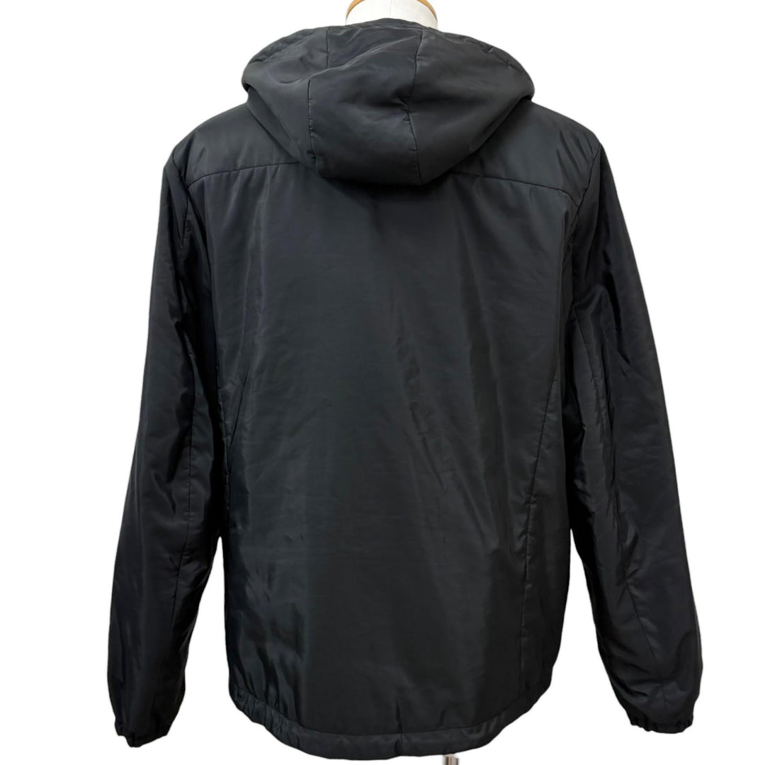 極美品□PRADA プラダ 2023年製 SGB224 Re-Nylon トライアングルロゴ リバーシブル フーデッド ブルゾン ブラック 52 正規品 メンズ