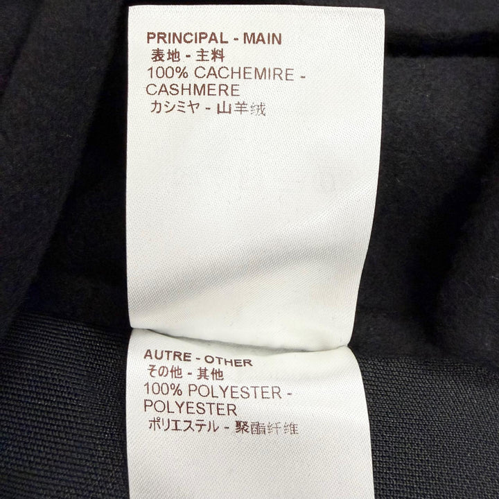 極美品△LOUIS VUITTON ルイヴィトン カシミヤ100％ シルバーデザインボタン 異素材切替 ノーカラーコート ブラック 約M-L 伊製 正規品
