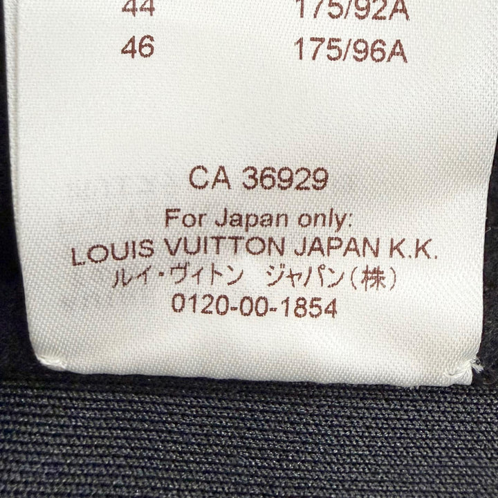極美品△LOUIS VUITTON ルイヴィトン カシミヤ100％ シルバーデザインボタン 異素材切替 ノーカラーコート ブラック 約M-L 伊製 正規品