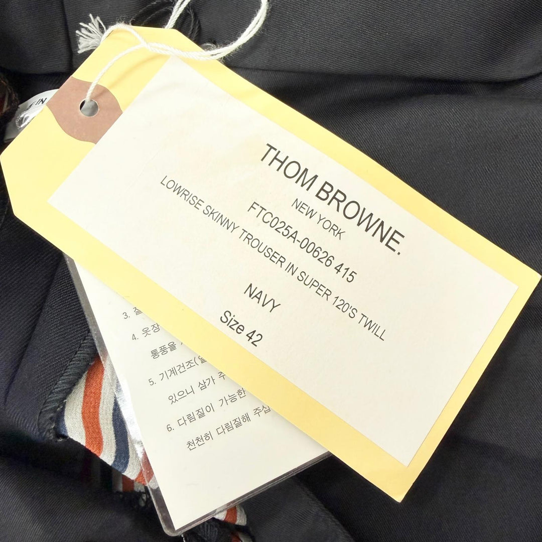 未使用品□THOM BROWNE トムブラウン 76PXB2 ウール トリコロール トラウザーズパンツ スラックス ネイビー 42 イタリア製 正規品 メンズ
