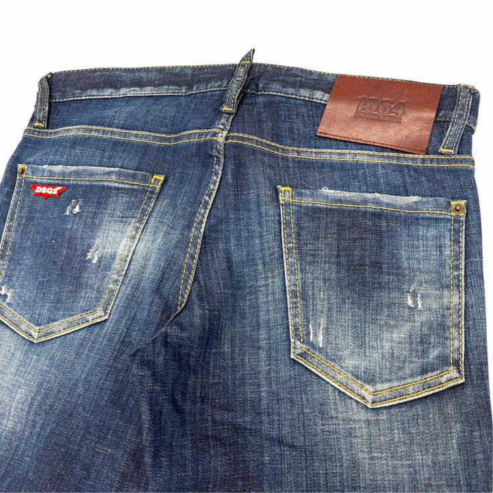 【ドンドン見直し】美品 ▼DSQUARED2 ディースクエアード 23SS S74LB1332 ダメージ加工 ボタンフライ デニムパンツ インディゴ 44 正規品