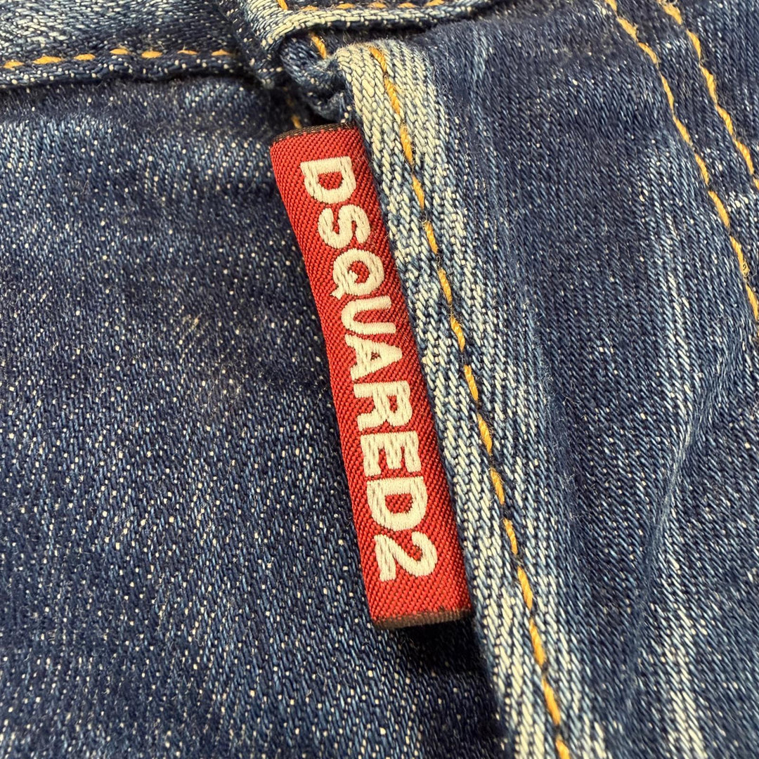【ドンドン見直し】美品 ▼DSQUARED2 ディースクエアード 23SS S74LB1332 ダメージ加工 ボタンフライ デニムパンツ インディゴ 44 正規品