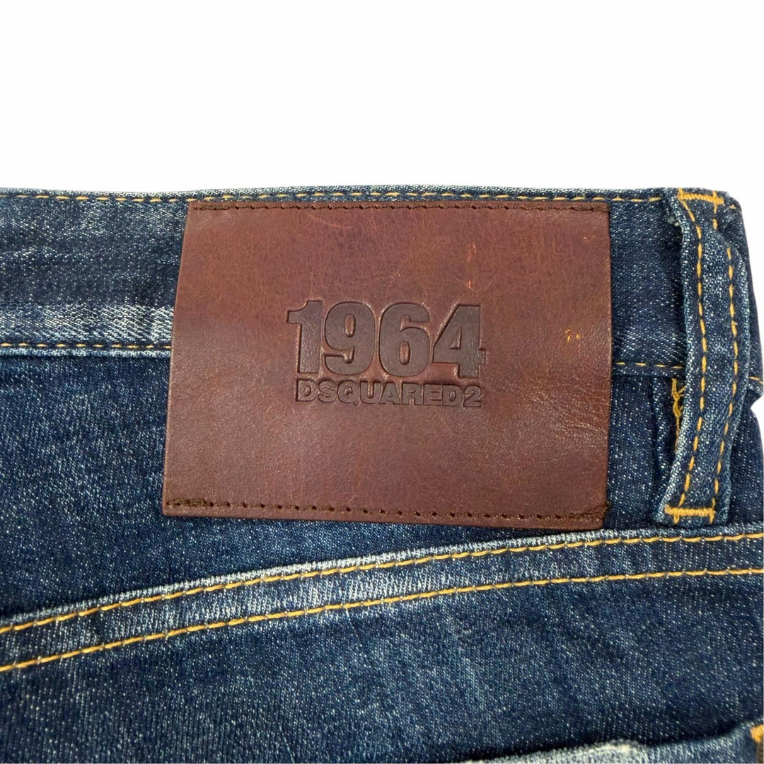 【ドンドン見直し】美品 ▼DSQUARED2 ディースクエアード 23SS S74LB1332 ダメージ加工 ボタンフライ デニムパンツ インディゴ 44 正規品